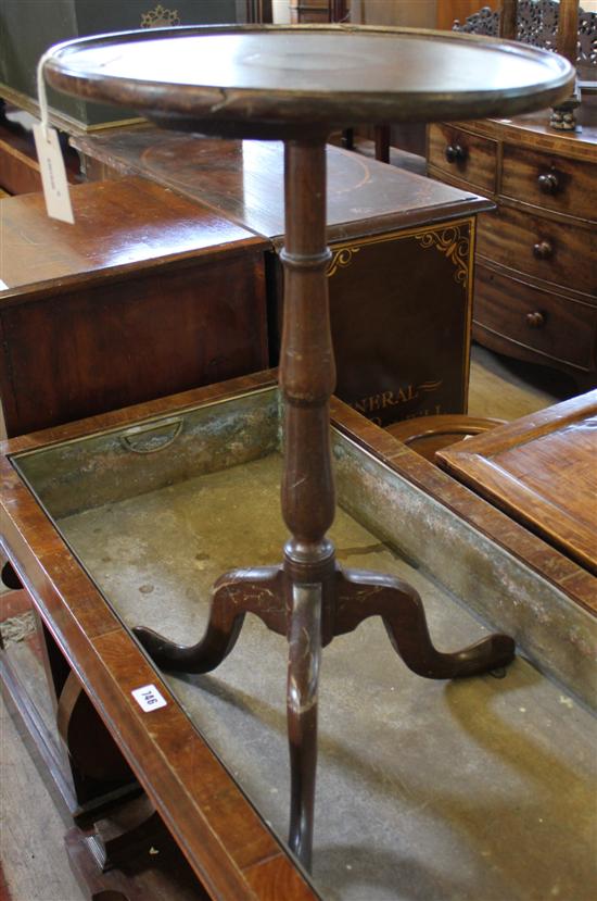 George III mahog circular occasional table & a tea table(-)